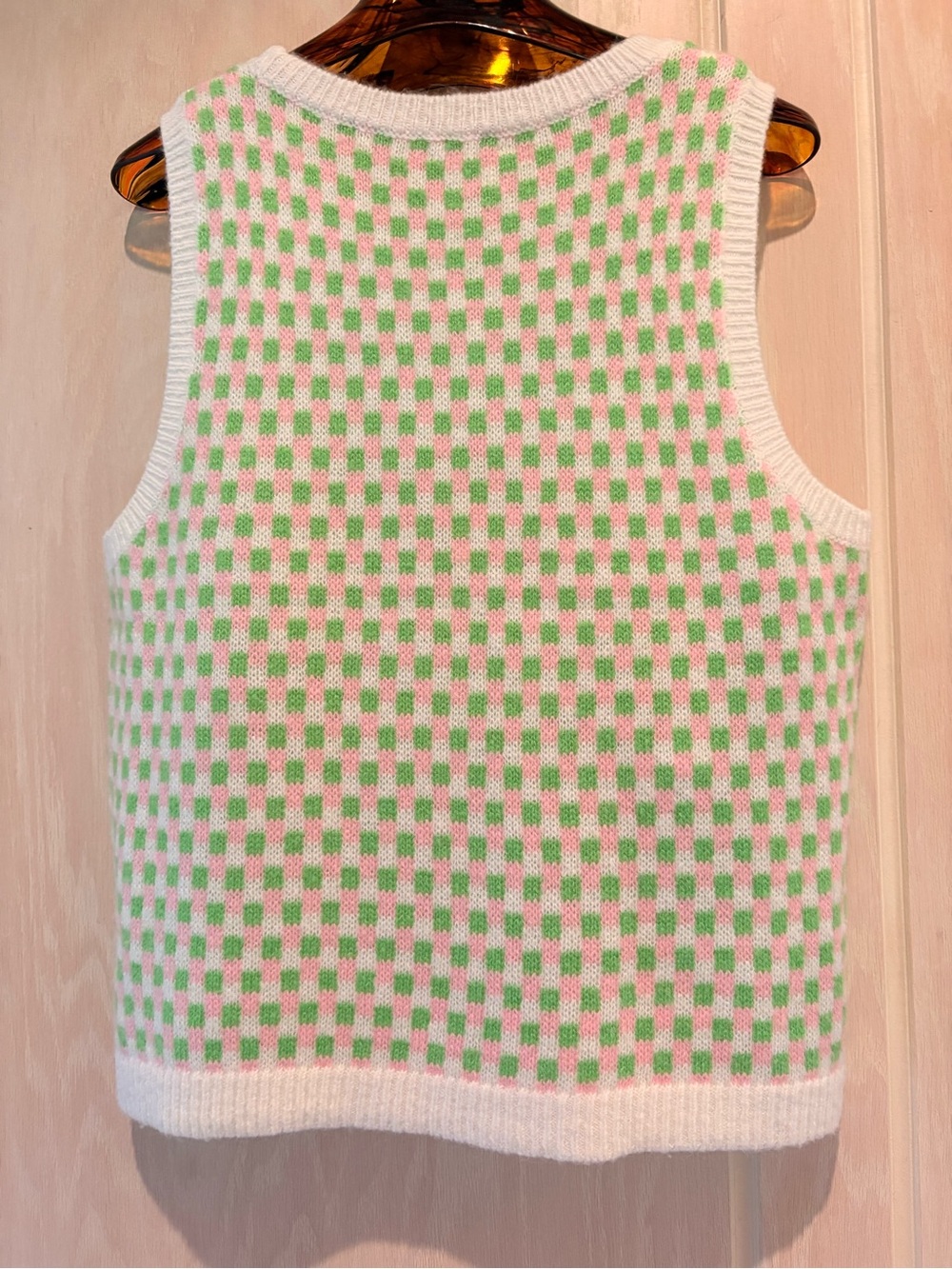 Lilly Pulitzer Cream & Green Checked Open Cardigan - Picture 3 of 6